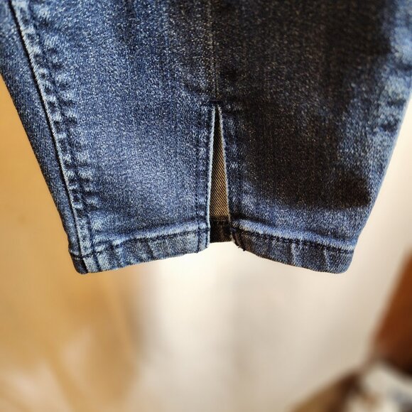 J.JILL DENIM AUTHENTIC FIT FRONT SLIT ANKLE SIZE 4 MEDIUM WASH BLUE SIDE ZIP - Picture 6 of 11